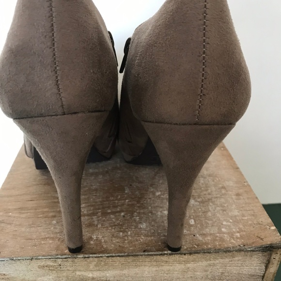Merona Taupe Suede Stiletto Heel Booties - Picture 4 of 6